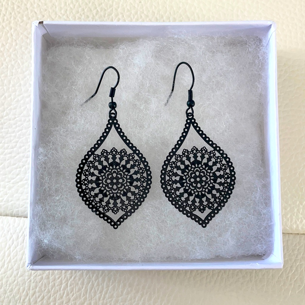 Black Mandala Earrings